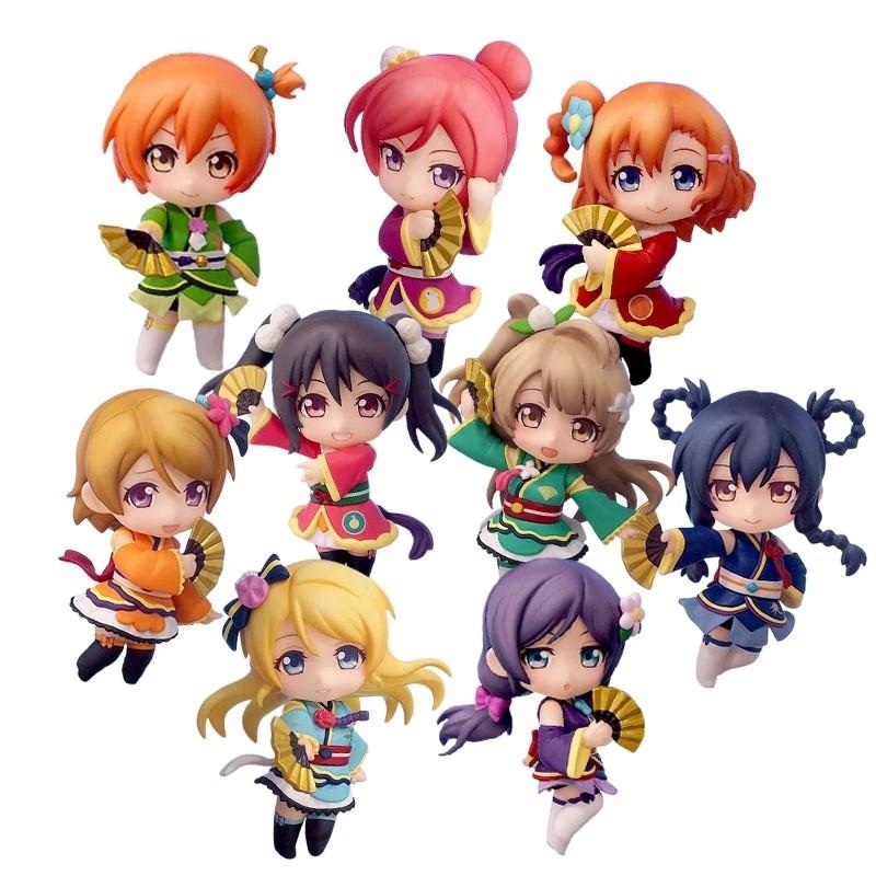 9 шт./1 набор Аниме фигурка Q-версии Love Live! Школьный идол Проект Котори Минами Хонока Косака ПВХ Милый Кимоно Стоящая Фигурка Игрушка