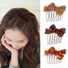 Acetate Coffee Bow Insert Combs Clips Women Hair Styling Hairpins Women Multi-tooth Bangs Broken Hair Comb Clip Girls Gifts Headwear