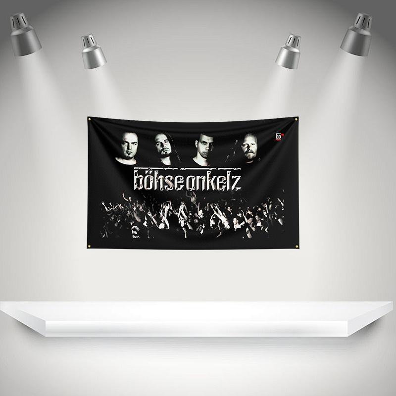 Bbohse Onkelz Flag Rock Music Band Banner 3x5ft With Brass Grommet Hd Printing Tapestry Exhibition Music Band Fans Garage Decor