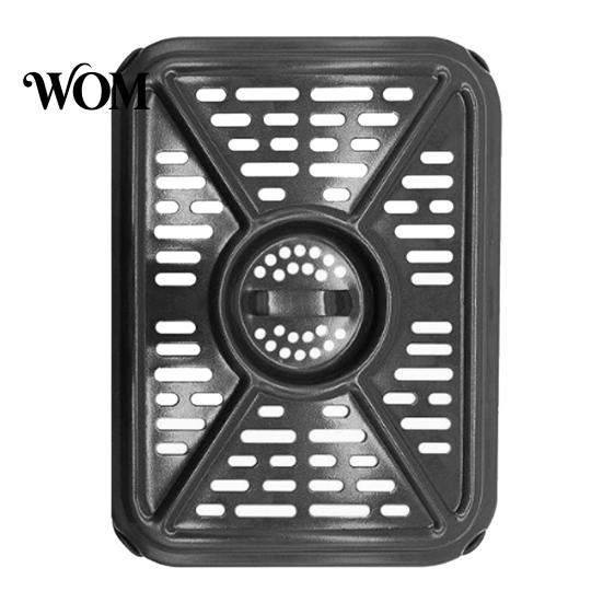 Healthy Cooking Crisper Plate Air Fryer Grill Pan, Nonstick Durable Aluminum Grease Tray, with Rubber Replacement Parts for Oven Pad, Heat Circulation