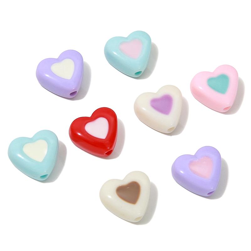 Acrylic Oil Drop Dual Color Small Love Beads for DIY Necklace Bracelet Earring Jewelry Making