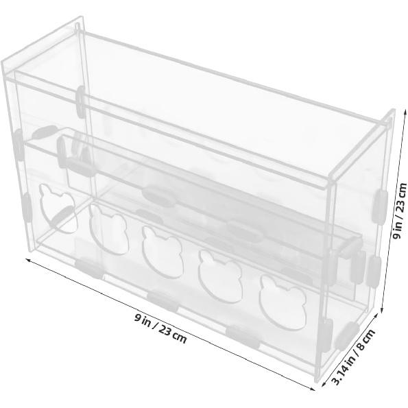 POPETPOP Перепелиная прозрачная кормушка Рутин Кормушка для цыплят Коробка для корма для маленьких птиц Контейнер для воды для цыплят/утят/перепелов/рутинов Коробка-брудер для цыплят
