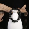 Black Single Circle Bead Bracelet Imitation Obsidian Bracelet Bead Hand Jewelry