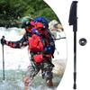 Three Sections Aluminium Alloy Damping Alpenstock Straight Handle Internal Lock Telescopic Trekking