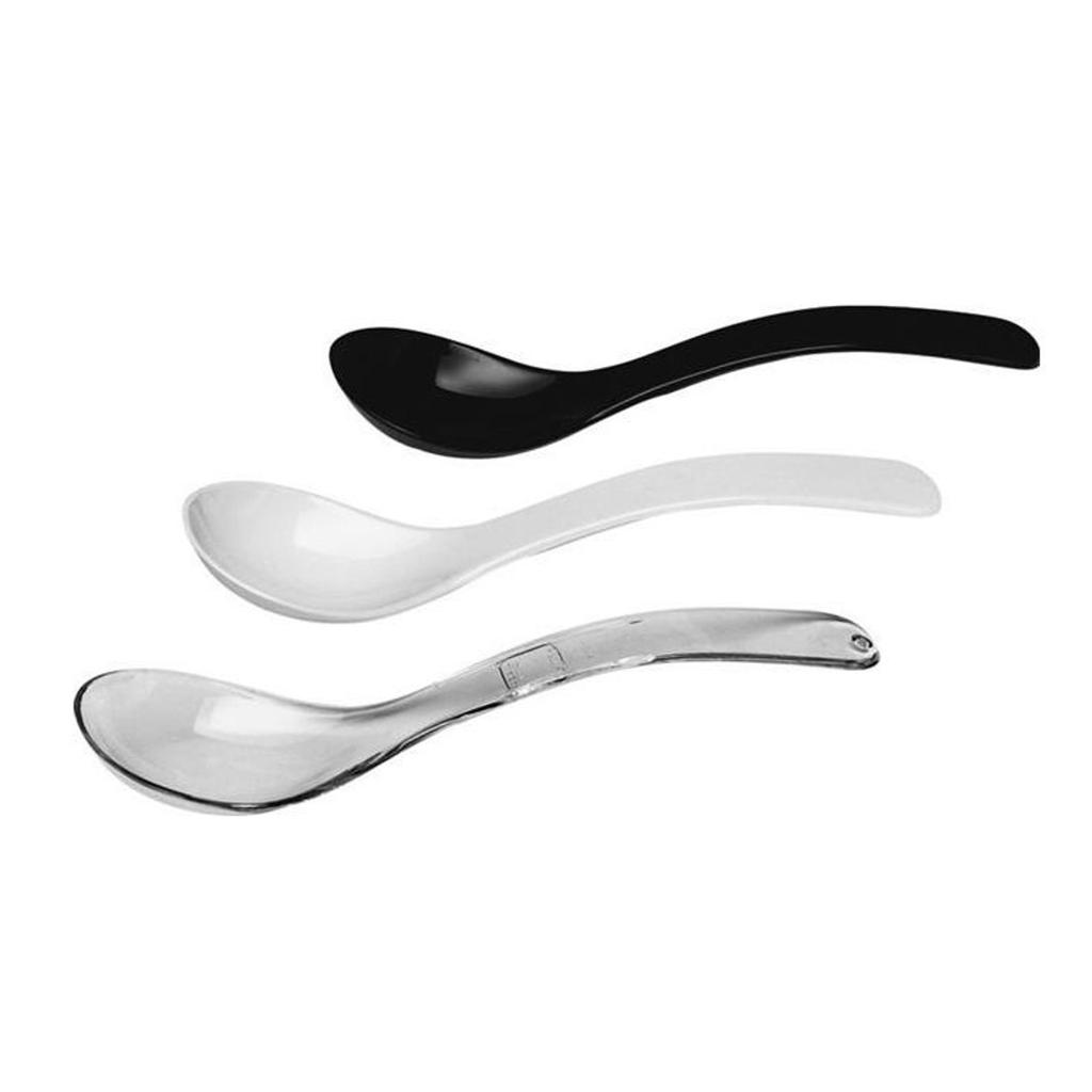Salad spoon made of SAN plastic up to 80C, black, length 335 mm - Hendi 564455