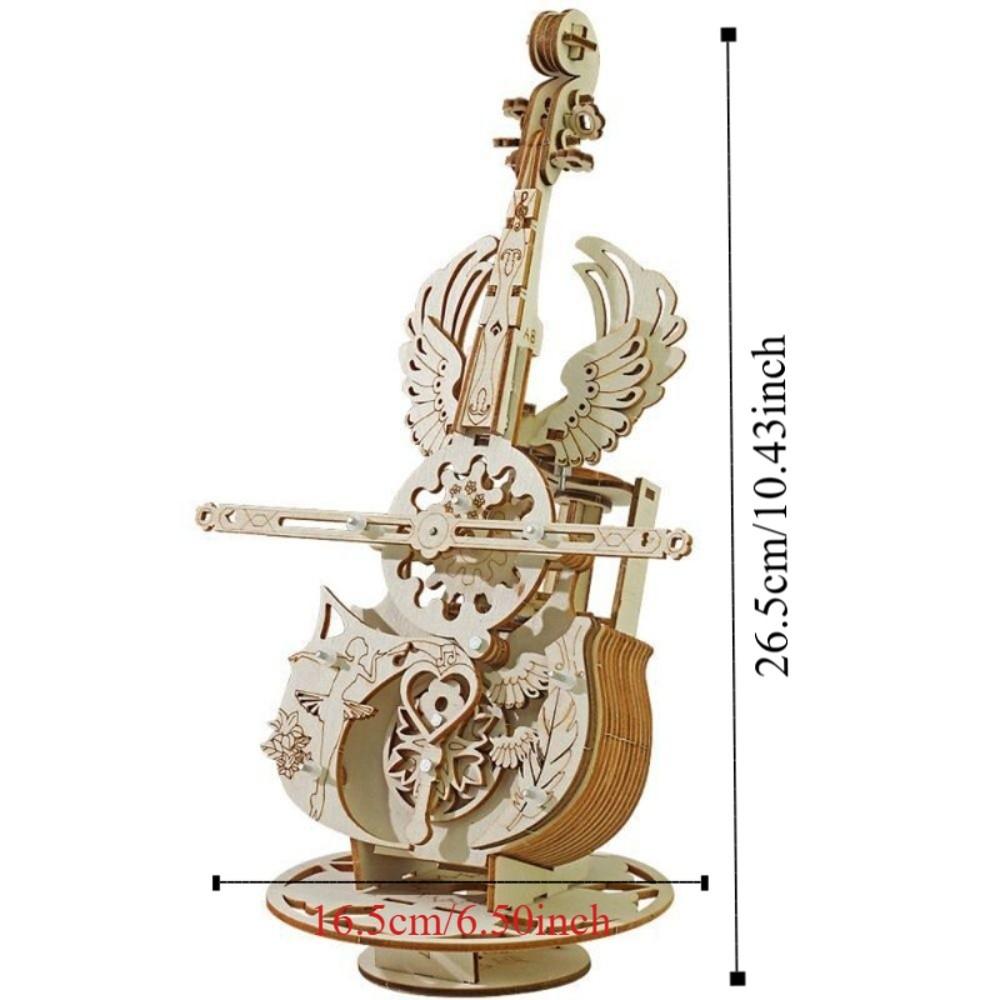DIY Design Wooden Cello Model Wooden Material DIY Assembly For Kids 3D Puzzle Crafts Gift