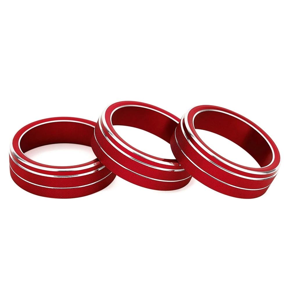 3Pcs/Set Car Air Conditioning Knob Control Switch Decoration Ring Fit For Volkswagen VW Golf 7 MK7 2014- Auto