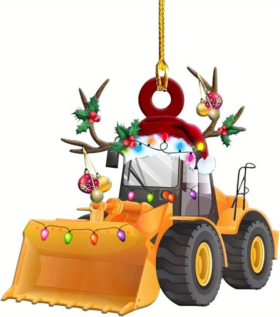 Christmas Tree Hanging Truck Pendant Christmas Excavator Decoration Antique Farmhouse Decoration, Festive Atmosphere Christmas Tree Pendant