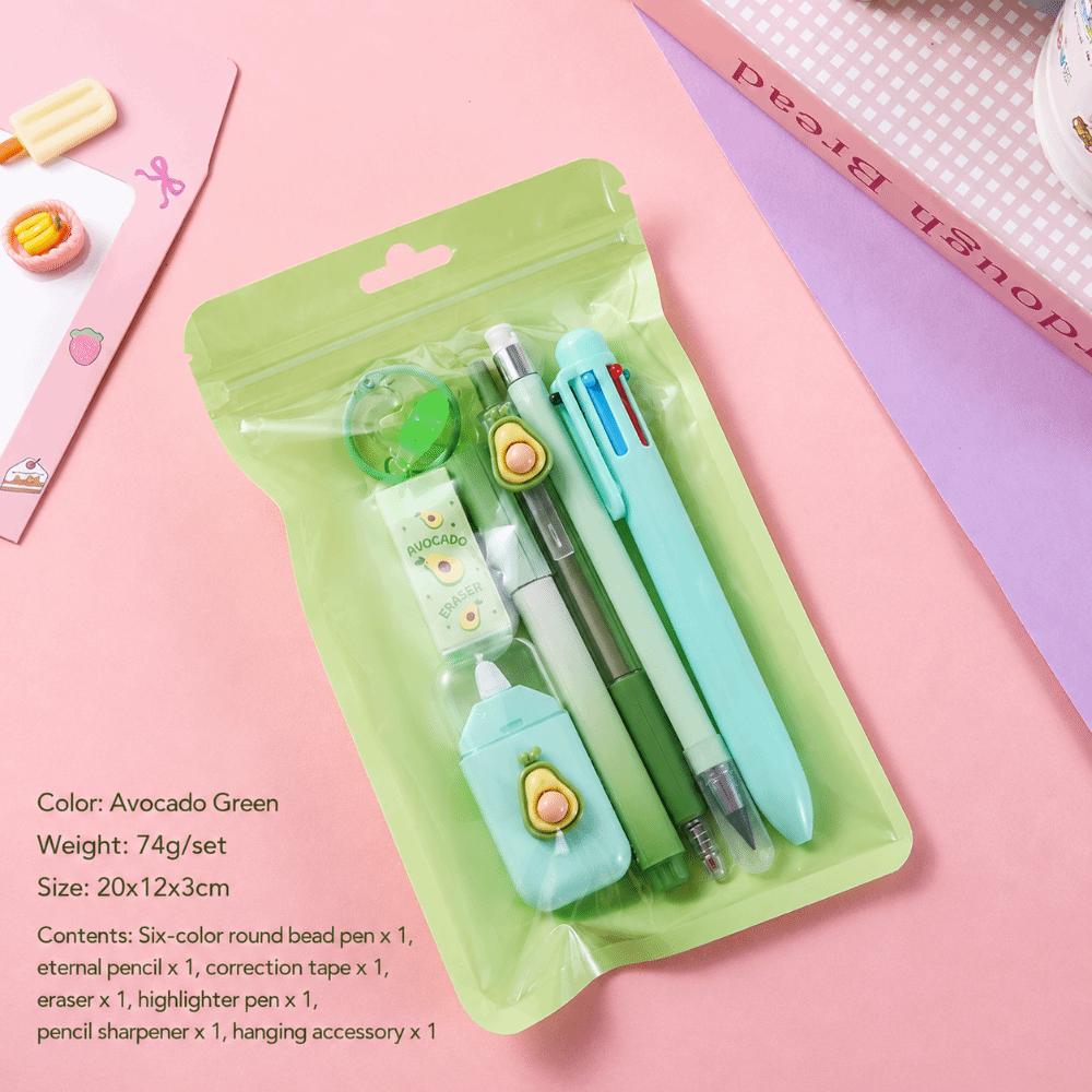 7 in 1 Stationery Set Complete Stationery Gel Pen Creative Pendant Students