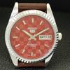 VINTAGE REFURBISHED SEIKO 5 AUTOMATIC JAPAN MENS RED COLOR DIAL WATCH a440389-4 Sk-a440389