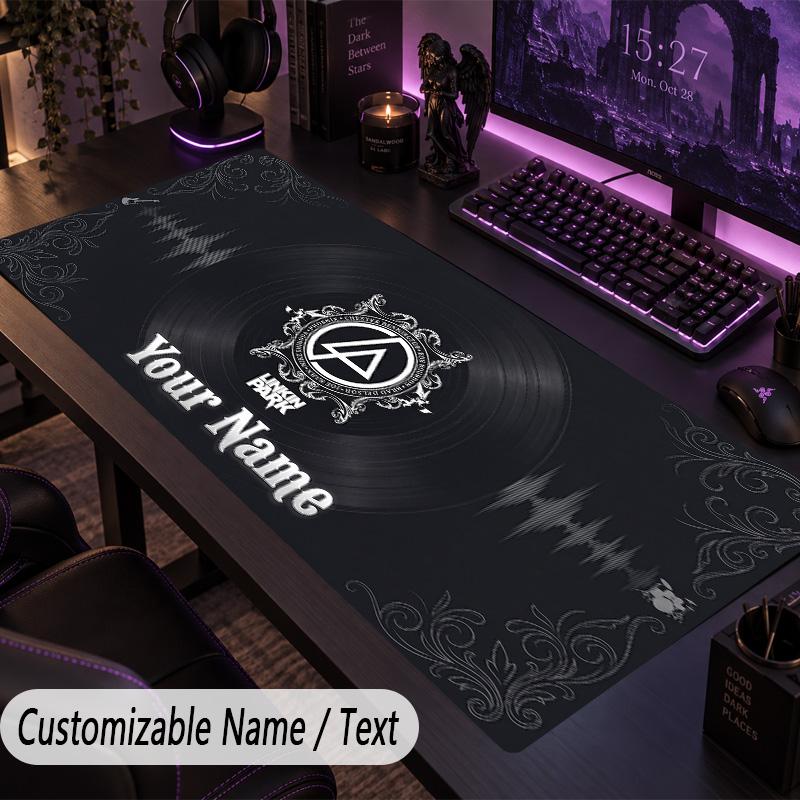 Large Mouse PadLinkin Park Custom Name Text Personalized Desk Mat Non Slip Gaming Pad
