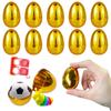 Funny Empty Shell Easter Golden Twisted Egg Plastic Fillable Egg Shell DIY Simulated Eggshell Easter Surprise Toys Party Decor