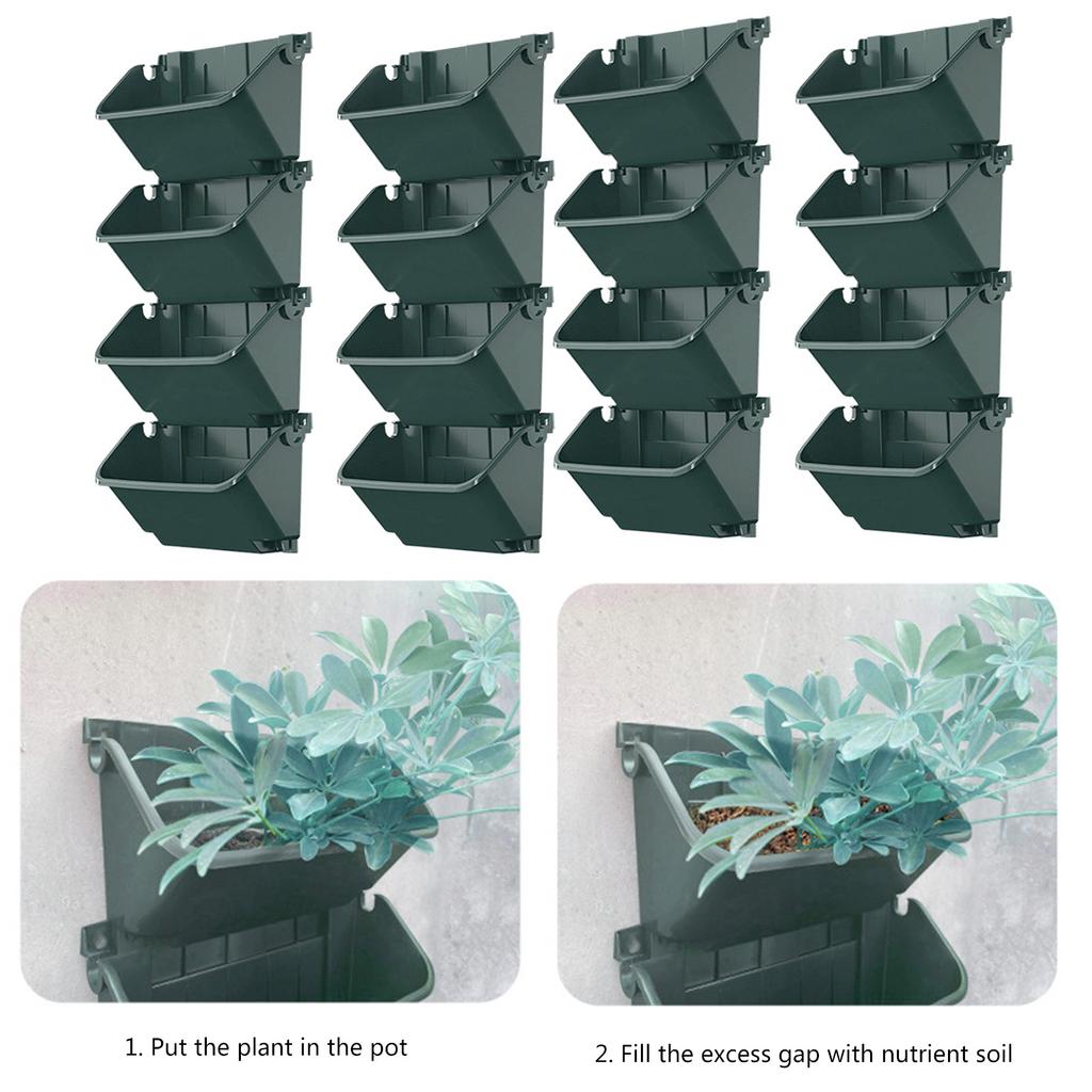 4 Pieces Wall Mounted Planter For Balcony And Patio Ideal For Flowers Herbs And Vegetables