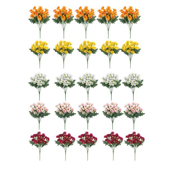 1/5/10/20/25 шт. Искусственный цветок 7 вилок Устойчивый к УФ-лучам Искусственный цветок Дом