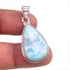 Подвеска из чистого серебра 925 пробы с драгоценным камнем Natural Republic Ларимар ручной работы 1,5 дюйма M1Y02