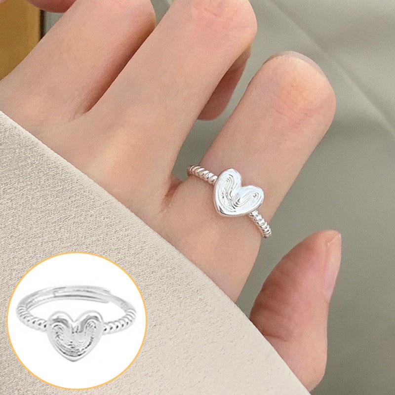 Women's Wide Band Geometric Frosted Matte Open Ring, S925 Silver Plated Creative Index Finger Design