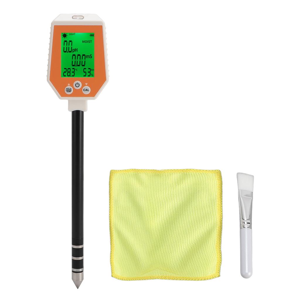 Digital Soil Tester 6 In 1 Soil PH EC Light Intensity Fertility Air Humidity Temperature Meter with