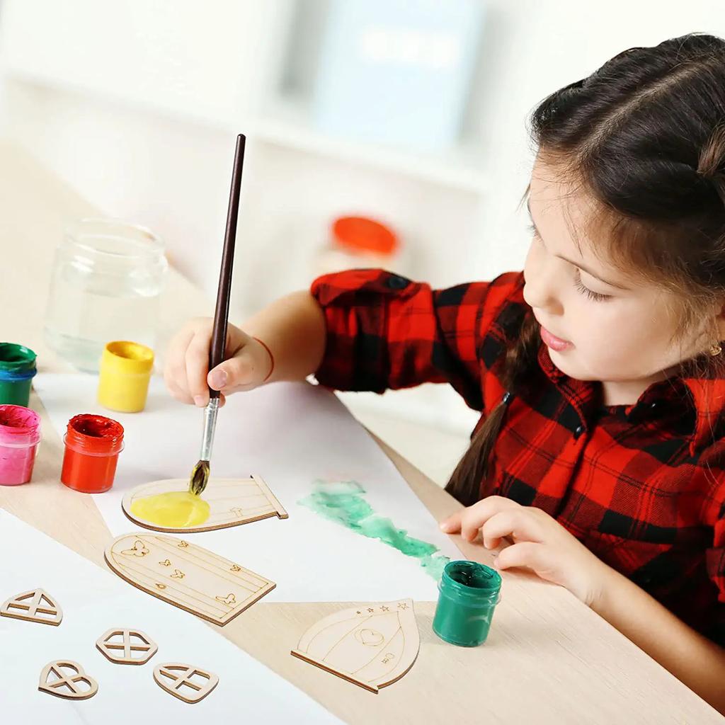 5 шт. Незаконченная деревянная дверь, домик эльфа-феи, мини-дверь, сделай сам, деревянные украшения, миниатюрные украшения, деревянные срезы, заготовки для дисков