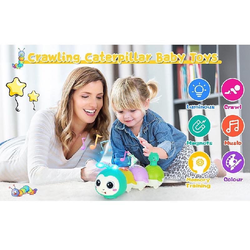Мультяшное животное электрическая магнитная качающаяся музыкальная светящаяся игрушка гусеница
