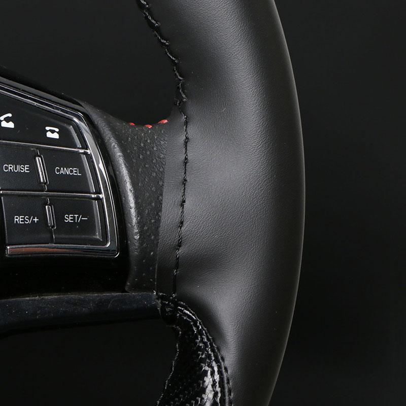 Чехол на руль автомобиля из углеродного волокна, универсальные автомобильные аксессуары, износостойкая кожаная оплетка для рулевого колеса