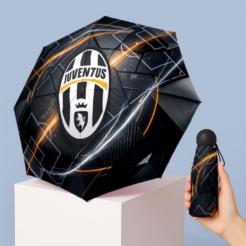 Компактный складной зонт Juventus FC с принтом, 5 сложений, 8 спиц, ветрозащитный, водонепроницаемый, легкий, портативный