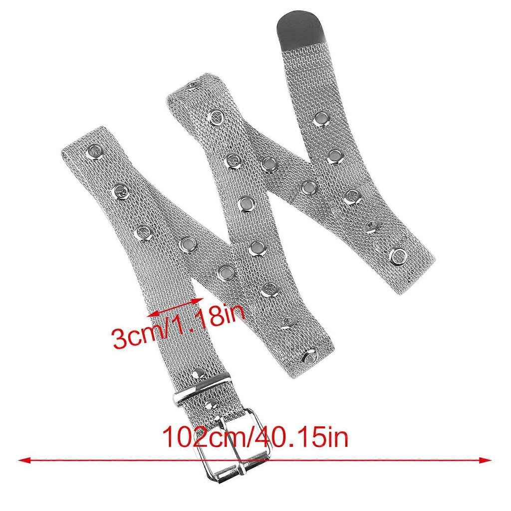 Adjustable Waist Belt Modern Sexy for Street Dance Music Festival Jeans Dress Belt Body Jewelry Versatile Metallic Links Silver