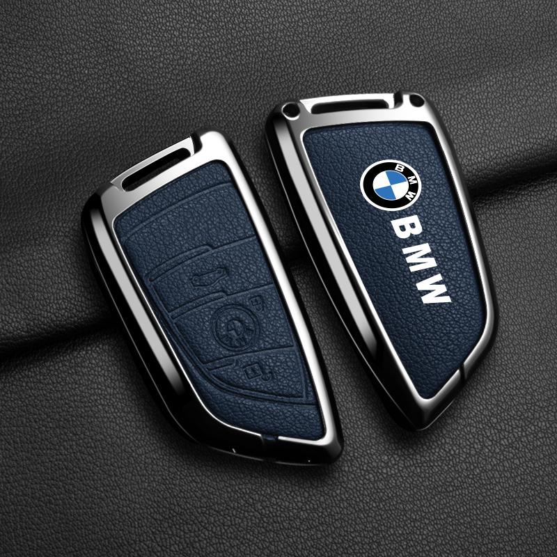 BVYD9 Leather Car Remote key Case for BMW X1 X3 X5 X6 Series 1 2 5 7 8 F15 F16 E70 E53 E39 F10 F30 G30 G20 G11 G01 G02 G05 Sticker