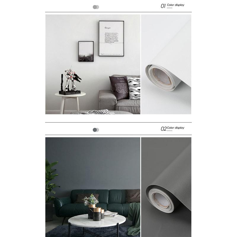 Macaron Solid Color Self-adhesive Wallpaper Stickers Bedroom Living Room Wardrobe Door Decoration Pasted Waterproof Refurbished Wallpaper