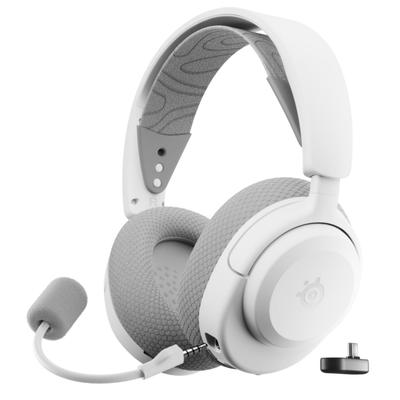Игровая гарнитура SteelSeries Arctis Nova 3PW White, Легкая, Беспроводная, Наушники закрытого типа, Совместима с ПК, PS5, PS4 и Switch, с RGB