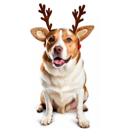 Рога оленя для питомца, регулируемая повязка на голову, повязка для волос в виде оленя сика, рождественская повязка на голову с оленьими рогами и пятнистыми ушами для собак, праздничные аксессуары для нарядной фотосессии