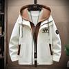 Праздничная куртка из двух частей для весны и осени, мужская куртка с капюшоном в гонконгском стиле, мужская молодежная утолщенная куртка в корейском стиле для студентов