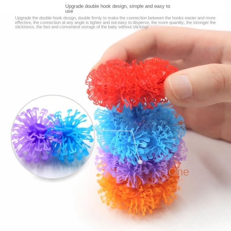 Детский красочный пластиковый образовательный конструктор в виде шарикоков - репейников 400штук