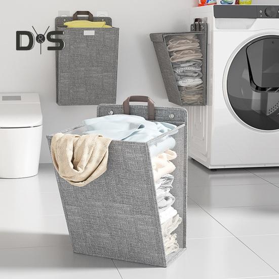 Laundry Storage Bag Clothes Hamper with Lid Dustproof Water Resistant Handle Design Clothes Laundry Basket Wall Hanging Organizer