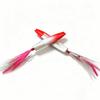 2pcs Feather Bait Fishing Lure Bow Horn Artificial Bait Skittering Action Matel Jig Bait  Long Cast