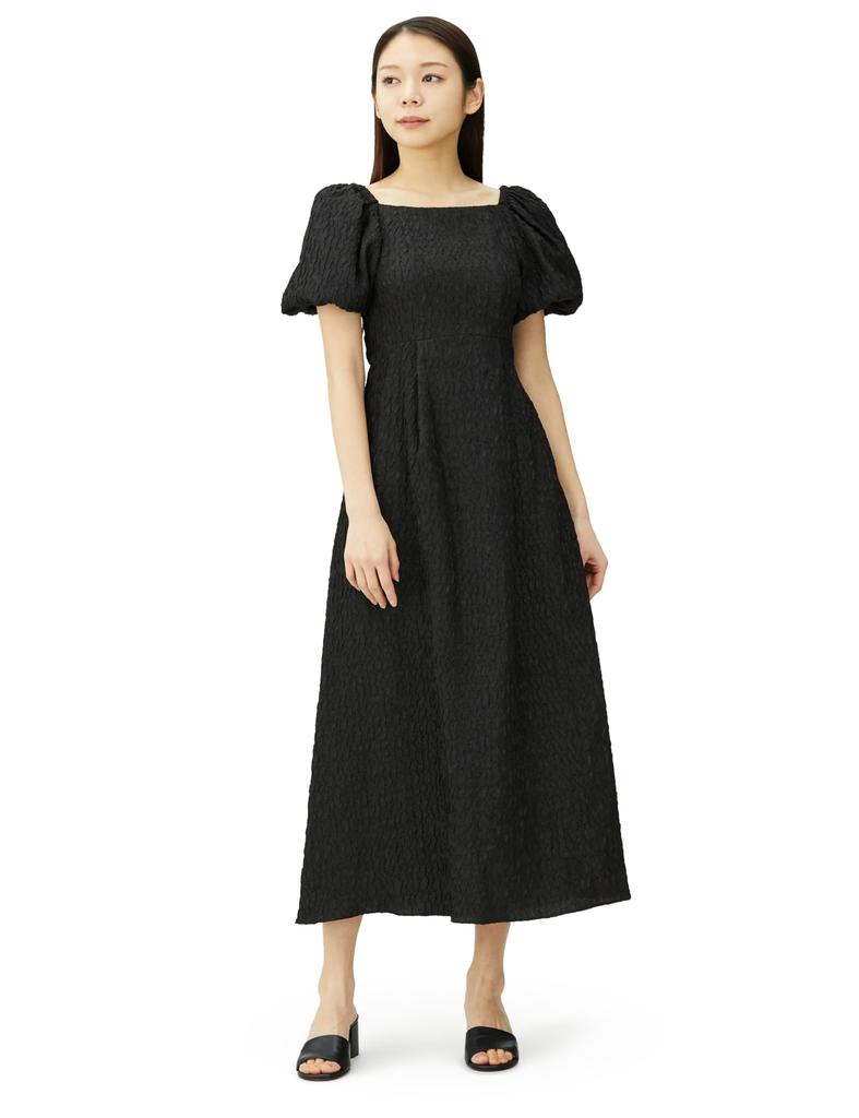 Blurred Flower Back Shank Dress LWFO232122 BLK [Lily Brown] Women's