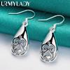 URMYLADY 925 Sterling Silver Water Drop Earrings Eardrop For Women Charm Wedding Fashion Engagement Jewelry