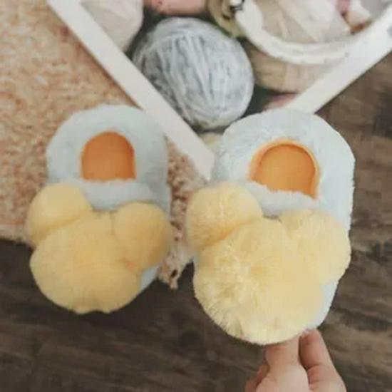 Children's Plush Cotton Cartoon Slippers - Warm and Cozy, Closed Toe & Heel