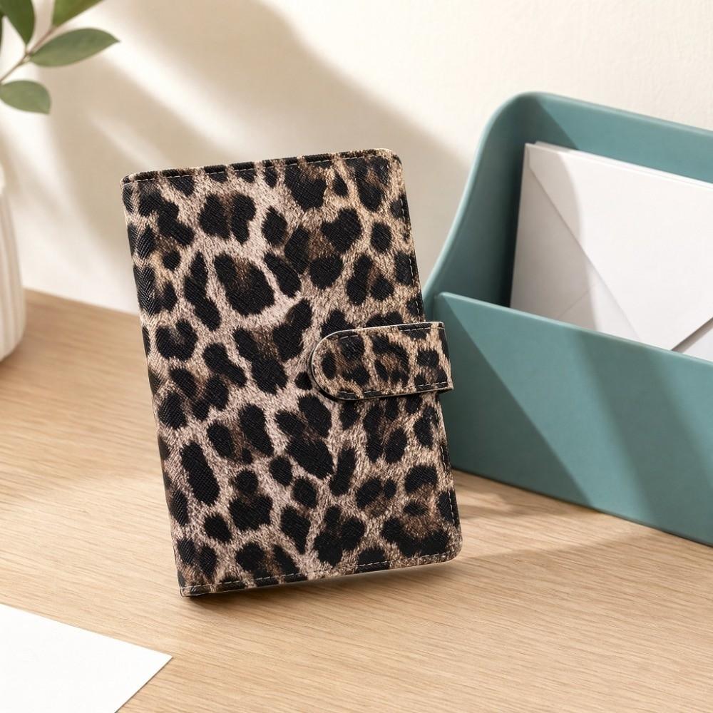 Faux Leather A6 Money Saving Binder Marbling/Leopard Print Envelope Savings Challenge Save Money