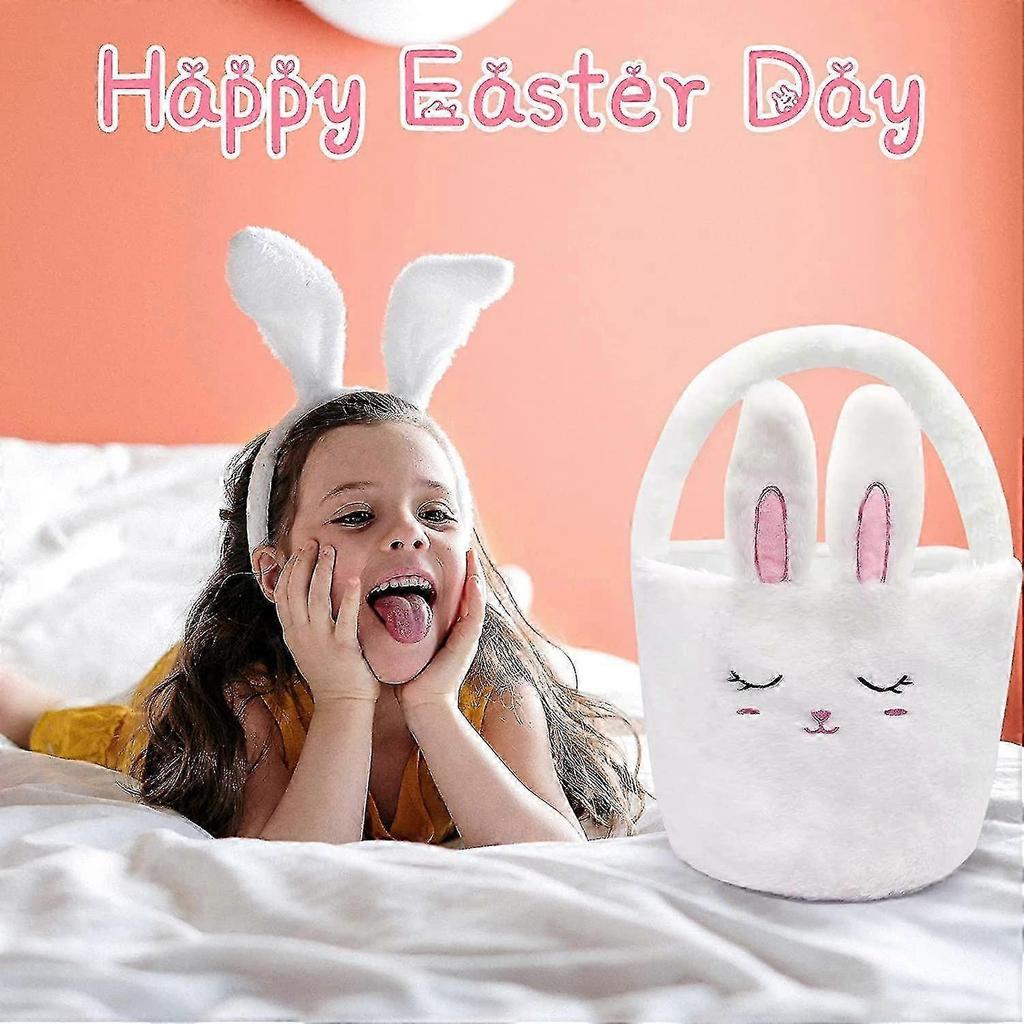 Easter Gift Basket for Children with Colorful Egg Hunting Bag