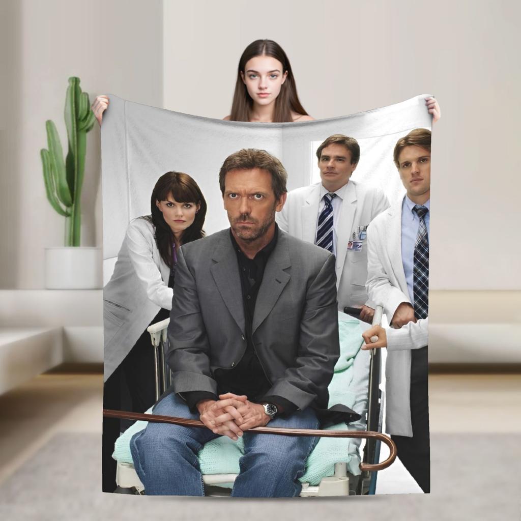 Плед House MD Хью Лори Доктор Хаус Плюшевый Винтажный Теплый Плед для Покрытия Стула Дивана Весна Осень
