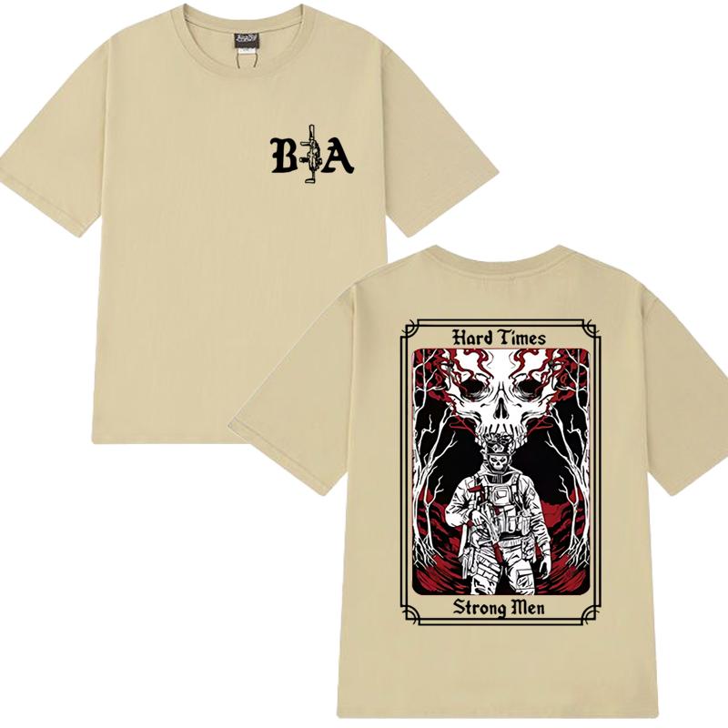 Hard Times 2025 Brothers In Arms Double Sided Printed T Shirts Men Women Harajuku Streetwear Unisex Cotton Short Sleeve T-shirt