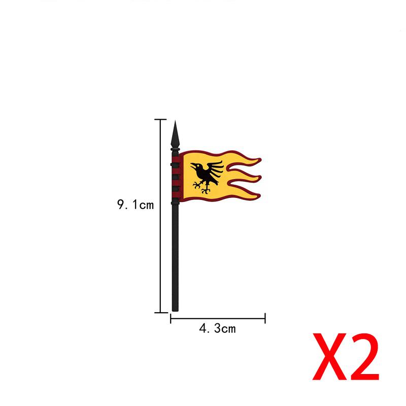 MOC Medieval Building Blocks Soldier Figures Weapons Accessories Armor Shield Flag Transport Ox Horse Mini Brick Toy Gift X010