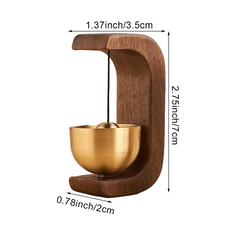 1pc Handcrafted Solid Wood Suction Door Chime - Beautiful Entryway Bell and Hanging Ornament