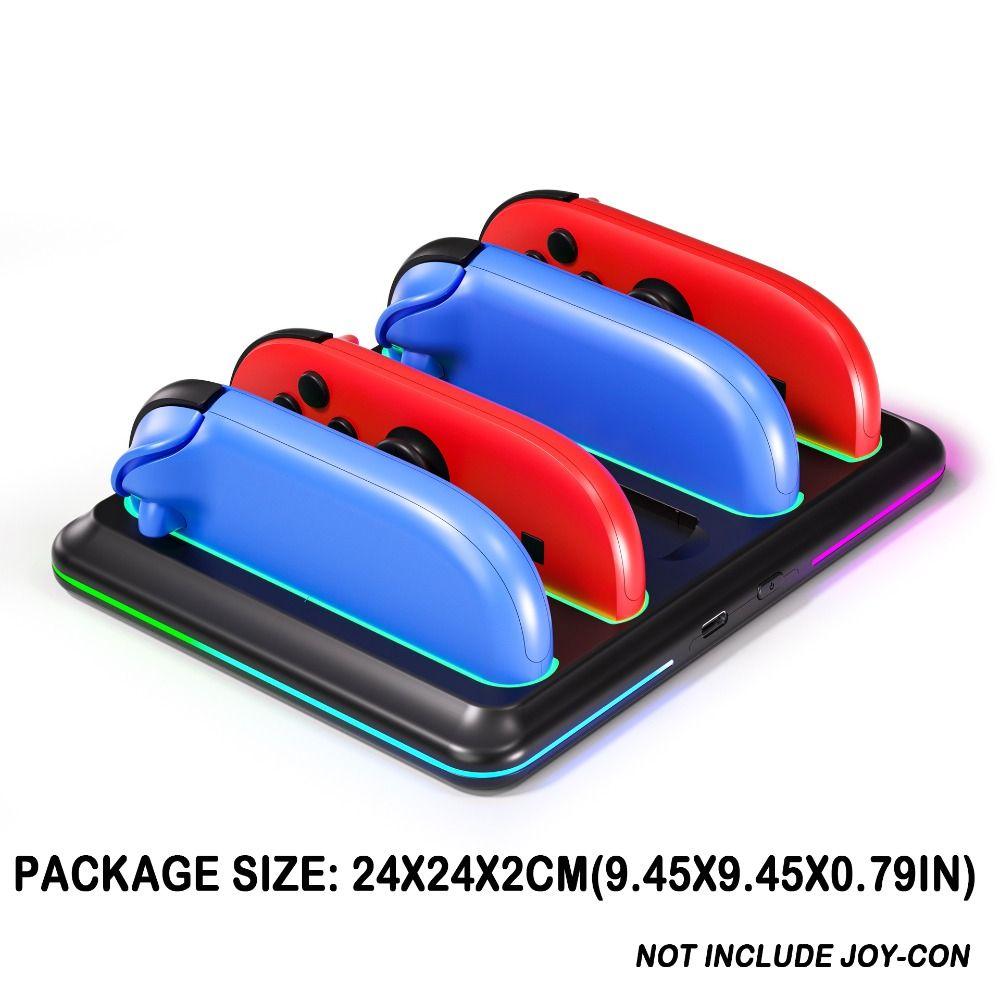 4-in-1 Game Console Charger with LED Indicators Controller Charger for Nintendo Switch 2 Gamepad