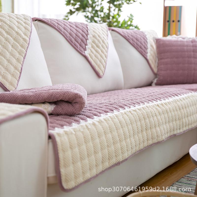 Подушка для дивана универсальная на все сезоны, утолщенная подушка сиденья, простой современный кожаный чехол для дивана всевключающий универсальный чехол ткань полотенце