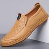 White Casual Leather Shoes Men's New Summer Men's All-Match Slip-on Soft Bottom Shoes