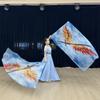 Разноцветные аксессуары для танца живота Реквизит Раздвижные шесты Цветные шарфы Флаг Танцевальное выступление
