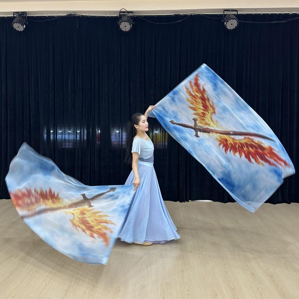 Разноцветные аксессуары для танца живота Реквизит Раздвижные шесты Цветные шарфы Флаг Танцевальное выступление
