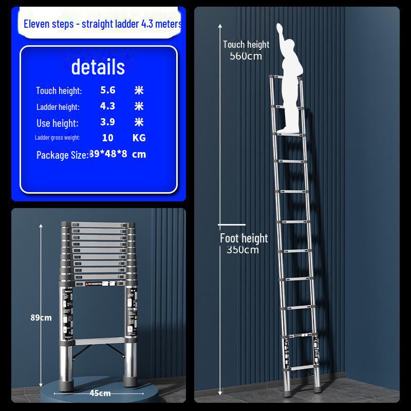 Многофункциональная складная телескопическая лестница из нержавеющей стали