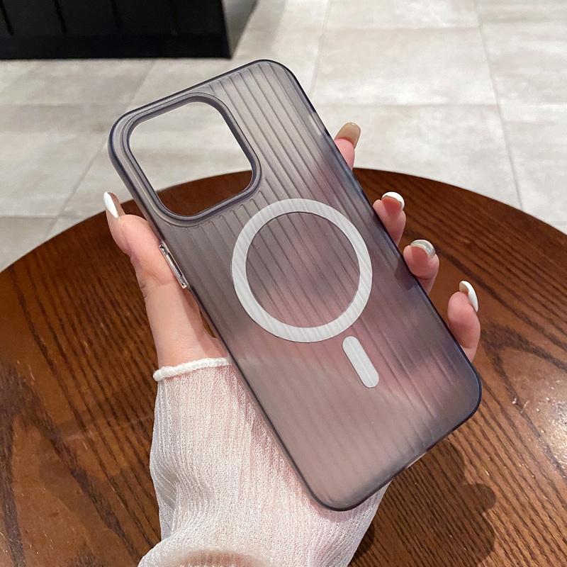 Простой гофрированный прозрачный тонкий чехол для телефона iPhone 16 Pro 15 Pro Max 14 13 12 11 для MagSafe Magnetic Shockproof Soft Silicone Bumper Cover